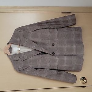 H&M Checkered Blazer, Brown, 4